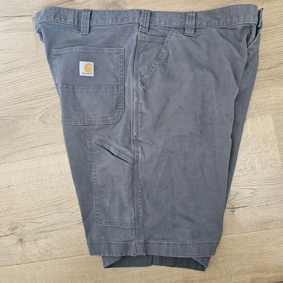 Carhartt Rugged Flex Relaxed Fit Grey Canvas Work Shorts BS2514 Normcore Gorp 42 - Picture 7 of 7